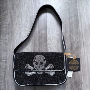 Handcrafted in India-Viral Halloween Beaded Skull Shoulder Bag